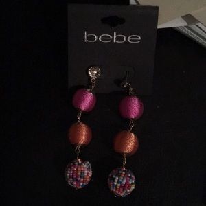 New bebe 3 tiered thread & Beaded Earrings